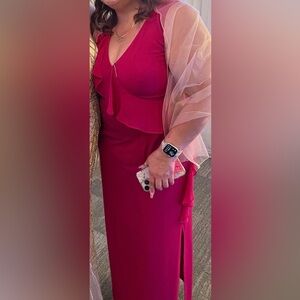 Connected Apparel Chic Fuchsia Maxi Dress